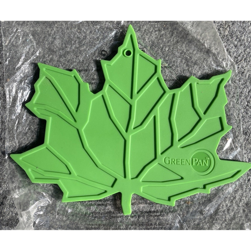 Pair BRAND NEW Green Pan Silicone Green Leaf Trivets Tropical Nature - Picture 3 of 9